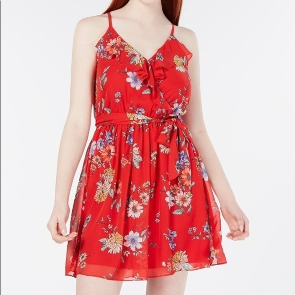 BCX RUFFLE DETAIL FIT & FLAIR DRESS SIZE MEDIUM